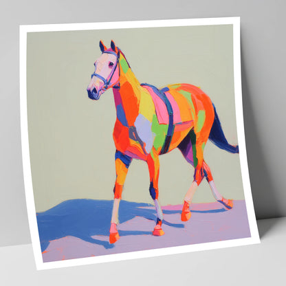 Vibrant Strides racing horse art print