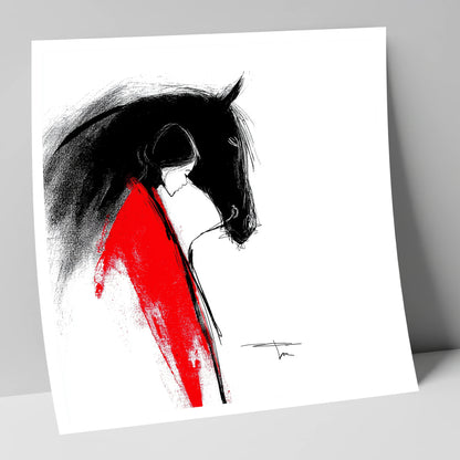Crimson Connection horse & rider art print