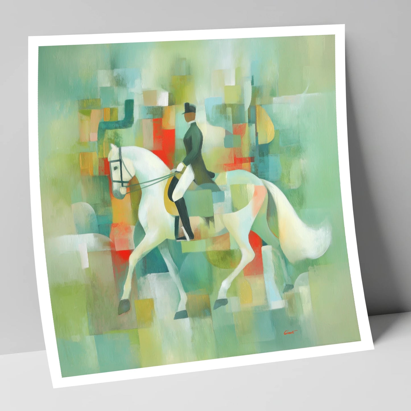 Modern Dressage Mosaic dressage horse art print
