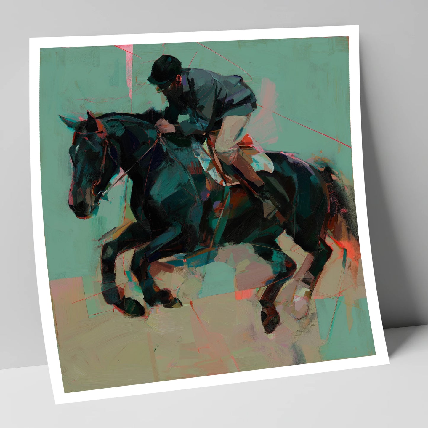 Modern Showjumper show jumping horse art print