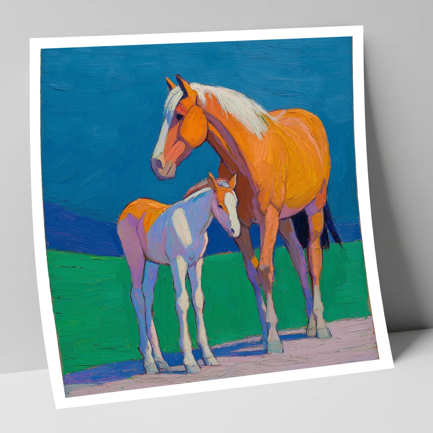 Vivid Summer Bond mare & foal art print