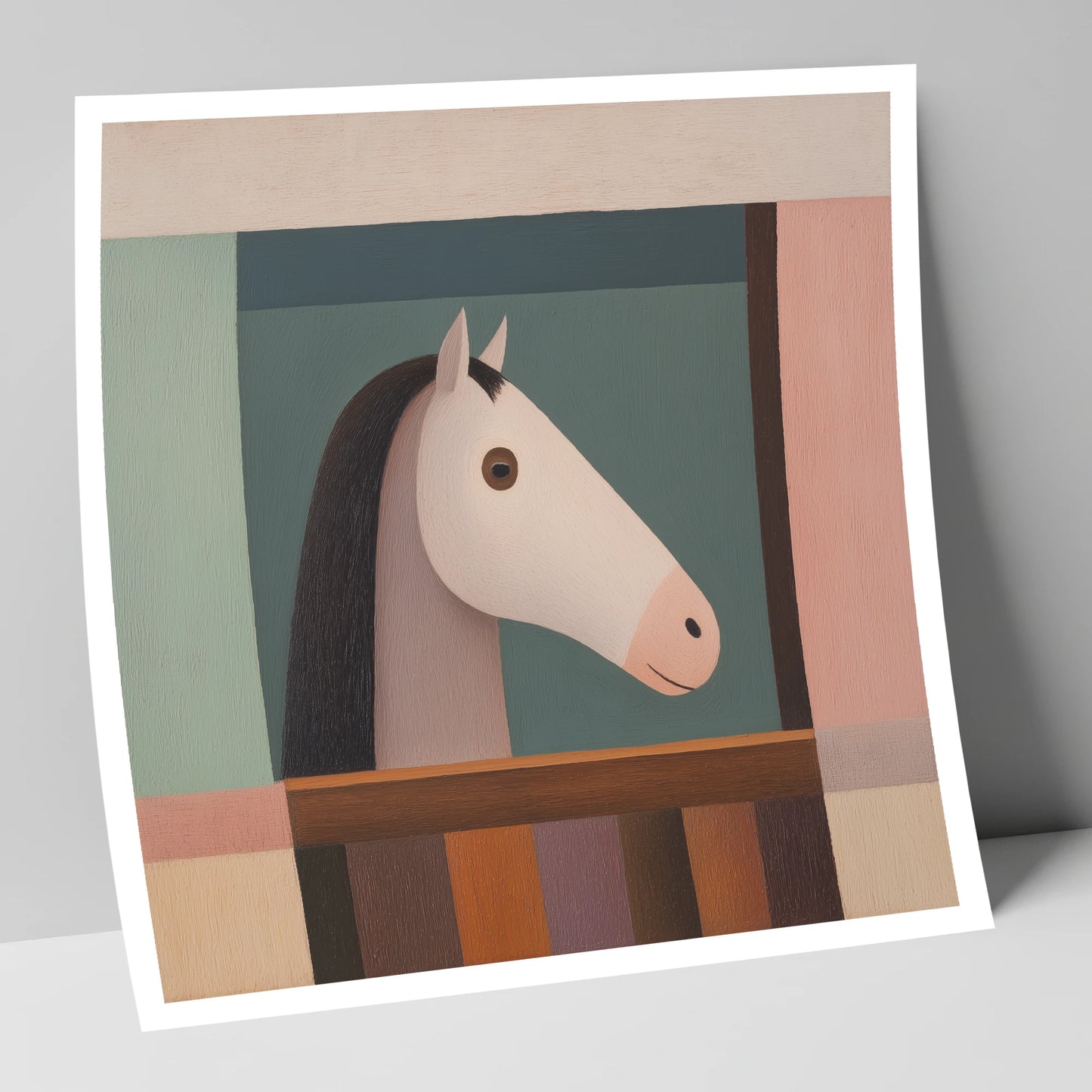 The Quiet Stable Companion horse stable art print