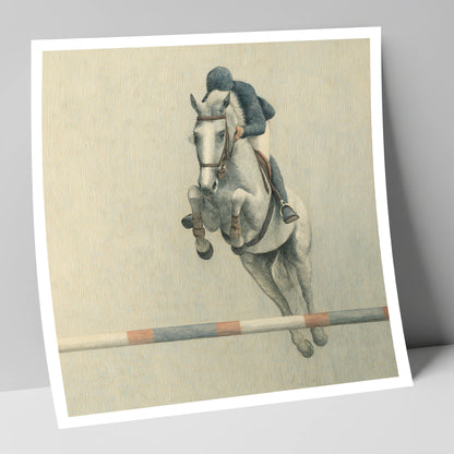 Suspended Flight show jumping horse art print