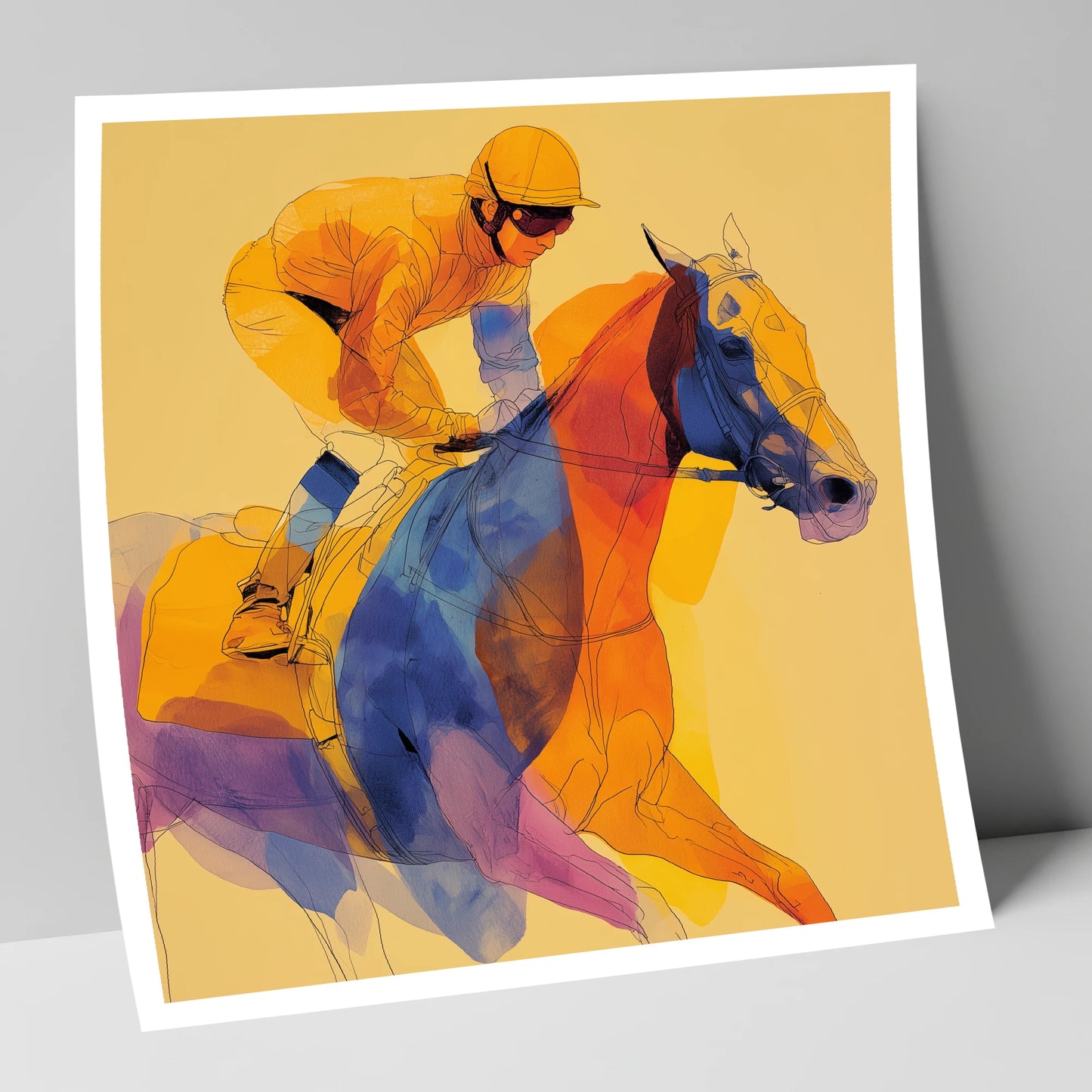 Prismatic Racing Stride racing horse art print