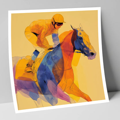 Prismatic Racing Stride racing horse art print