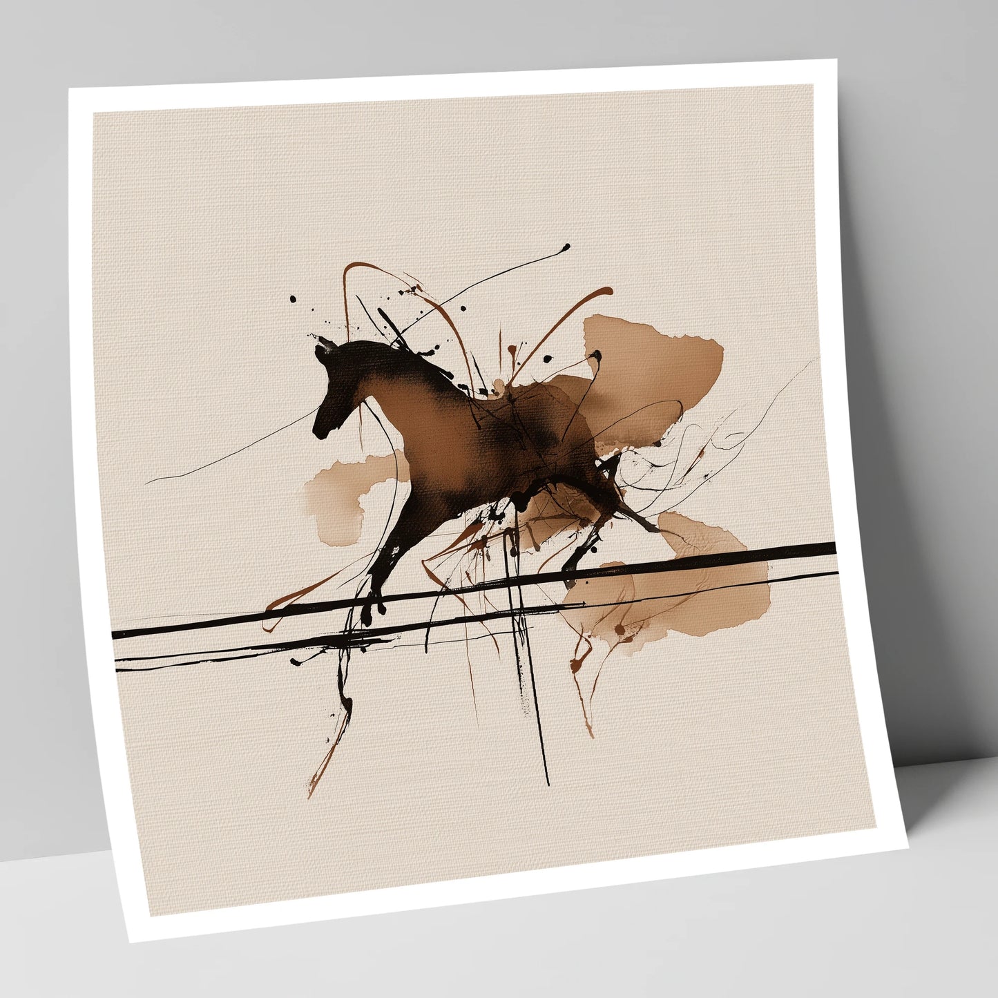 Dynamic Ink Canter horse portrait art print