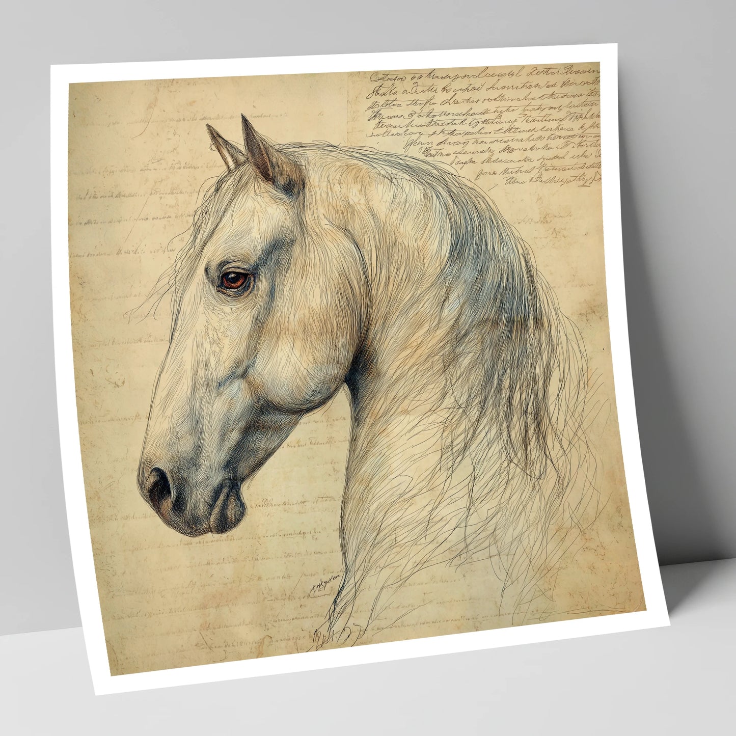 Classical Equine Study horse portrait art print
