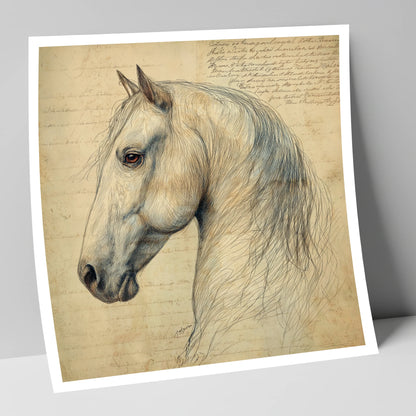 Classical Equine Study horse portrait art print