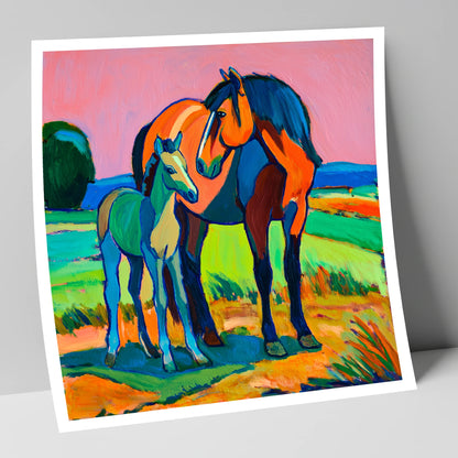 Vivid Bonds mare & foal art print