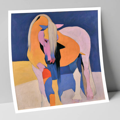 Vibrant Pink And Orange Horse horse breed art print