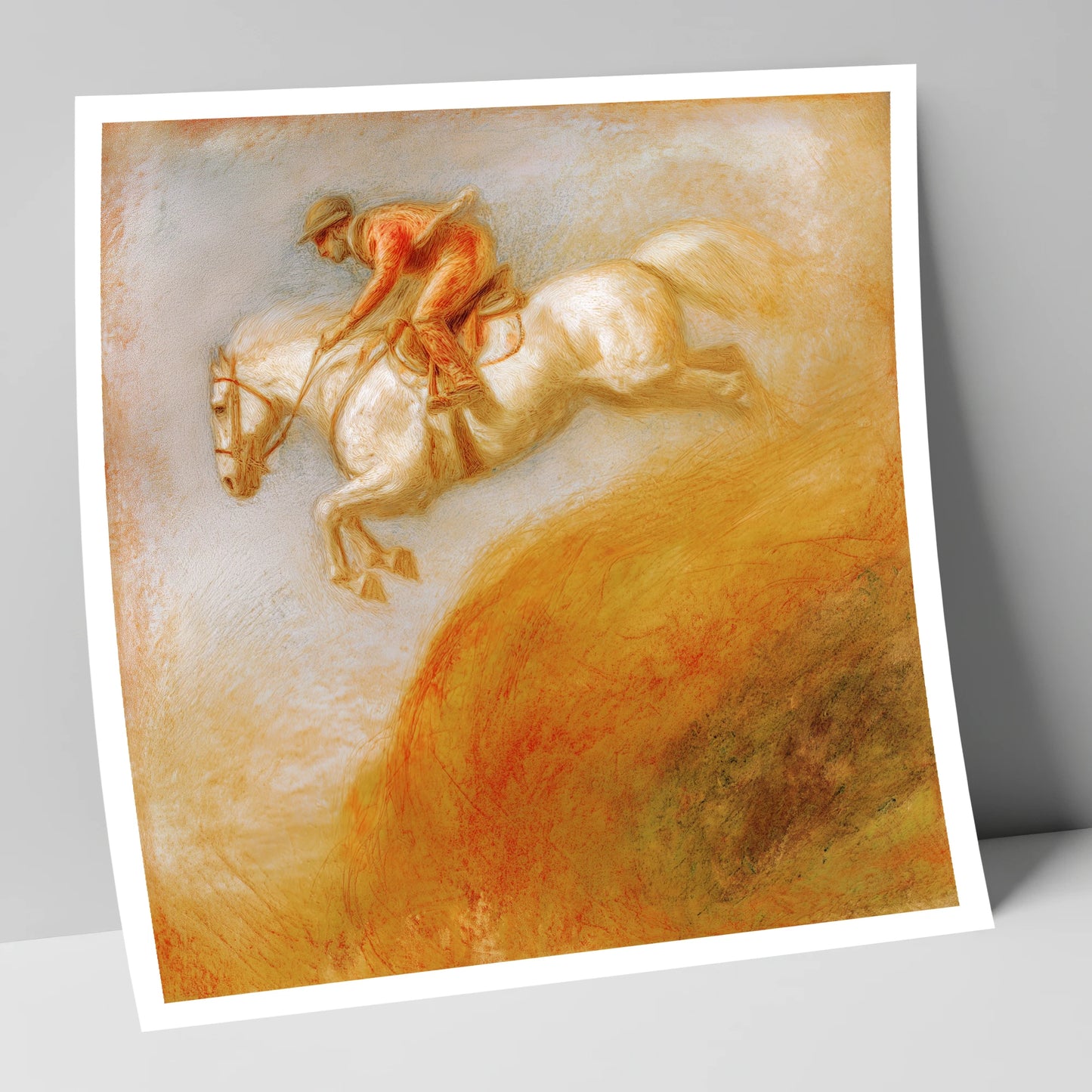 Terracotta Flight show jumping horse art print