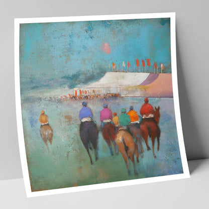 Heading to the Post racing horse art print