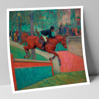The Emerald Leap show jumping horse art print