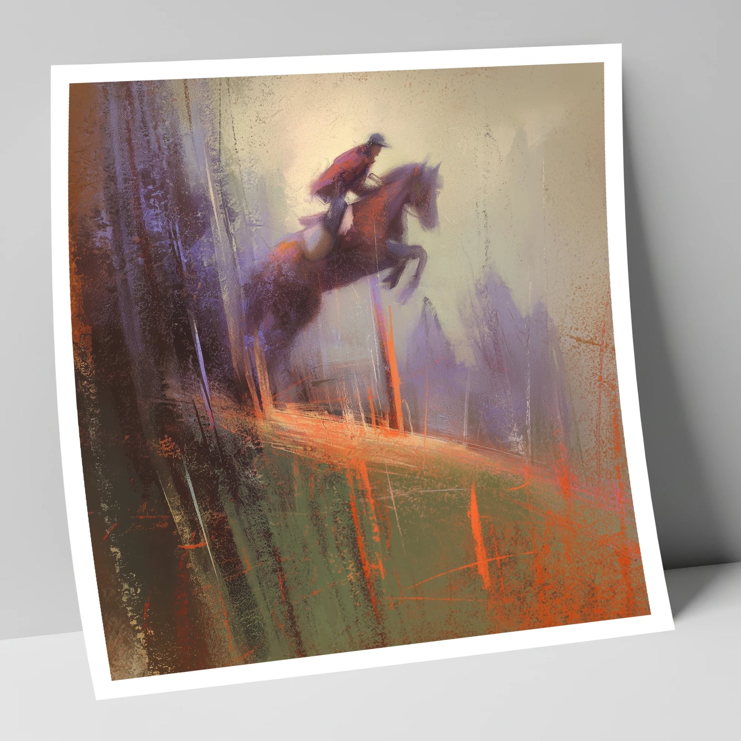 Flight Through the Haze show jumping horse art print