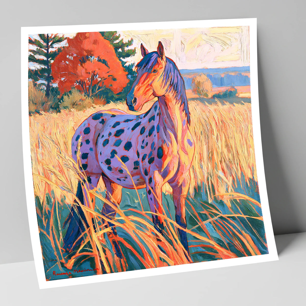 Spotted Appaloosa in Autumn Grass horse breed art print