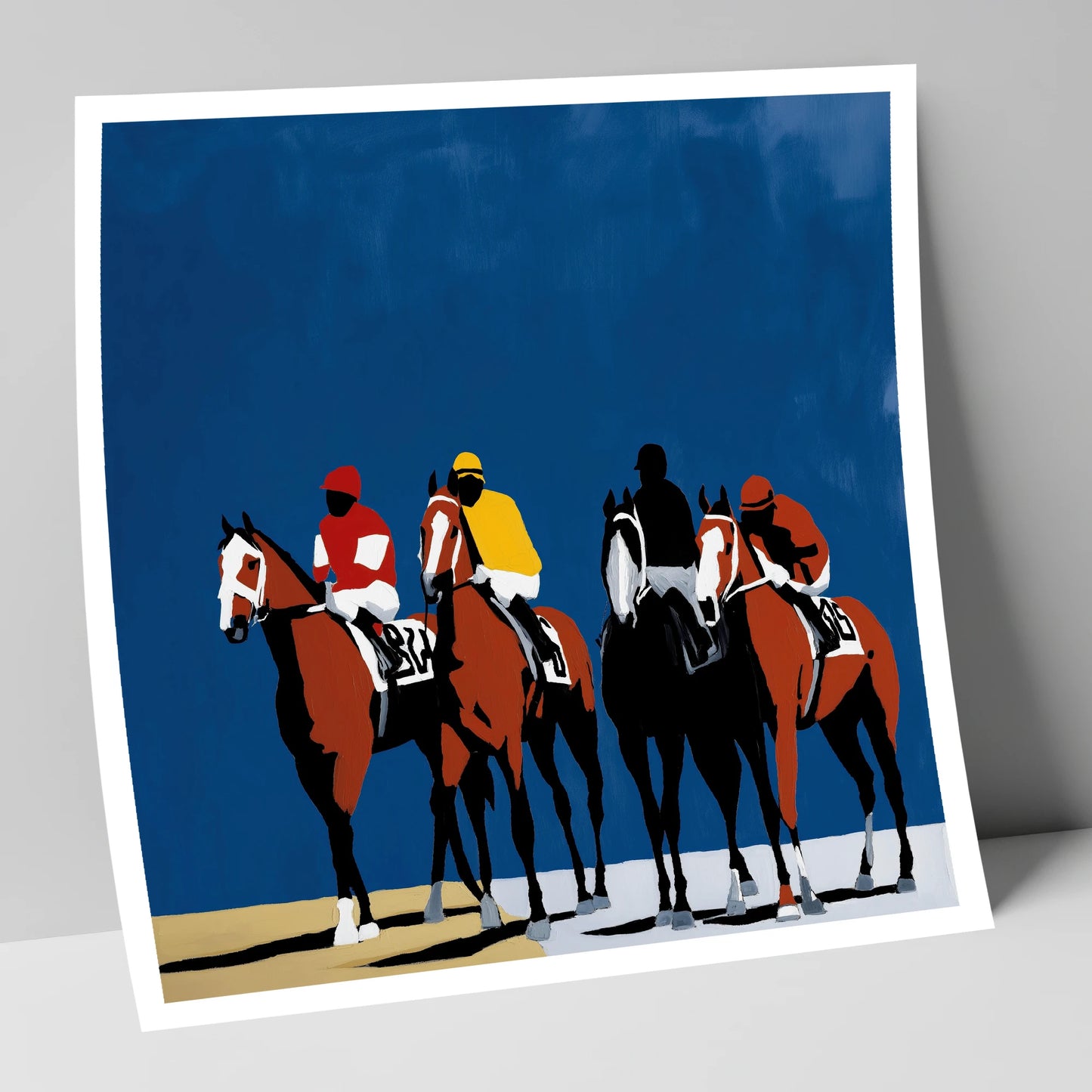 Bold Silks Under Blue racing horse art print