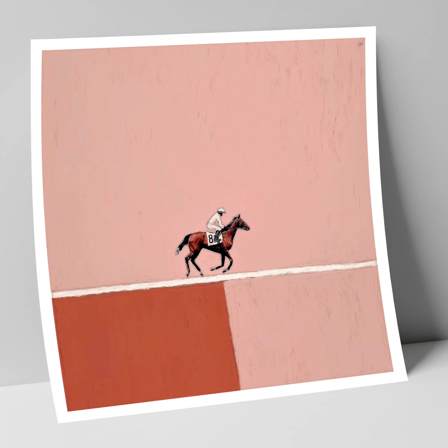 Dusty Rose Gallop racing horse art print