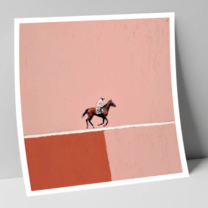 Dusty Rose Gallop racing horse art print