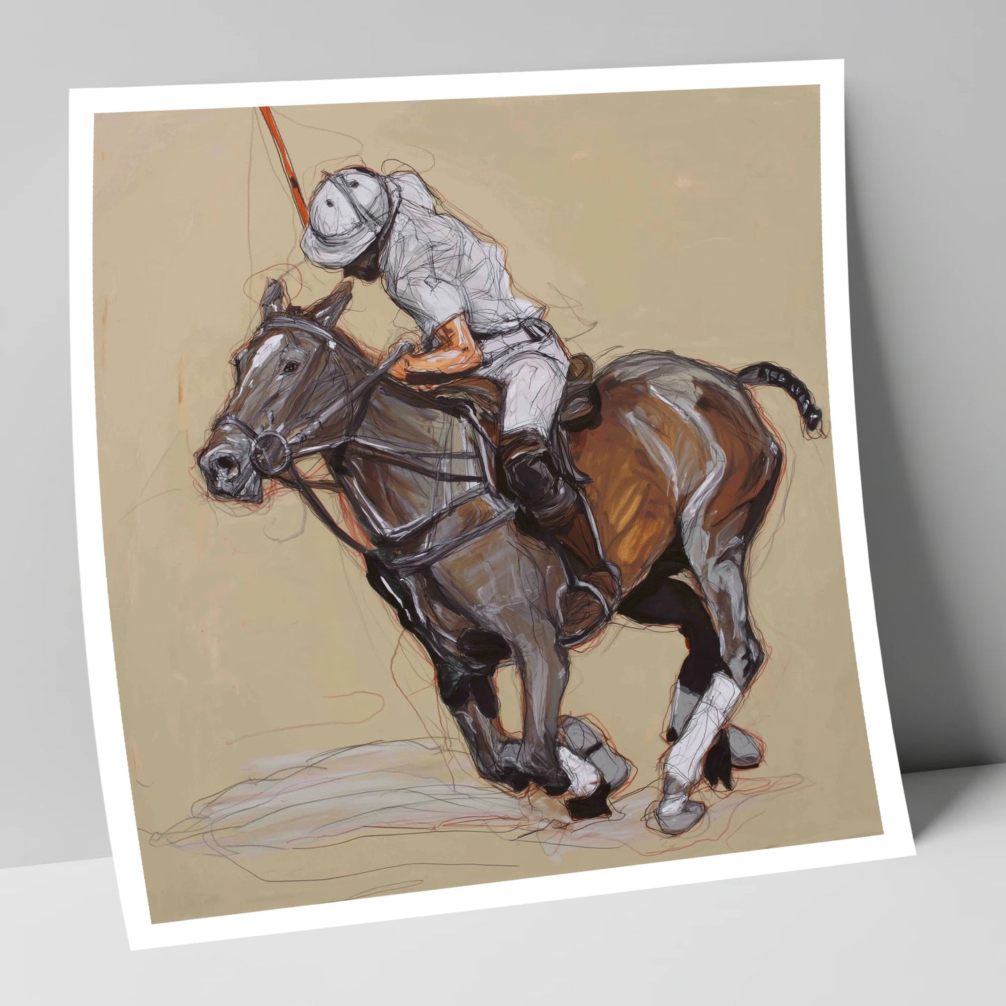 Momentum on the Field polo horse art print