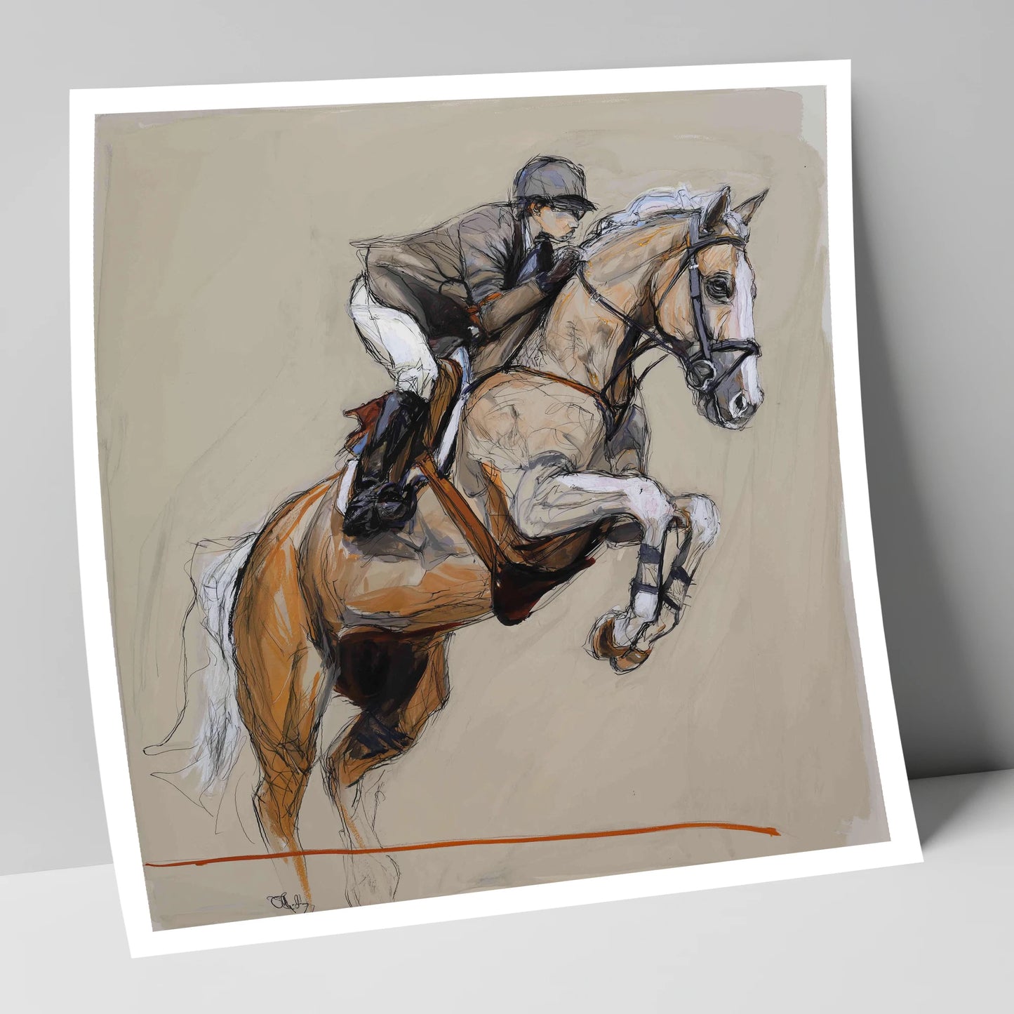 Moment of Flight show jumping horse art print