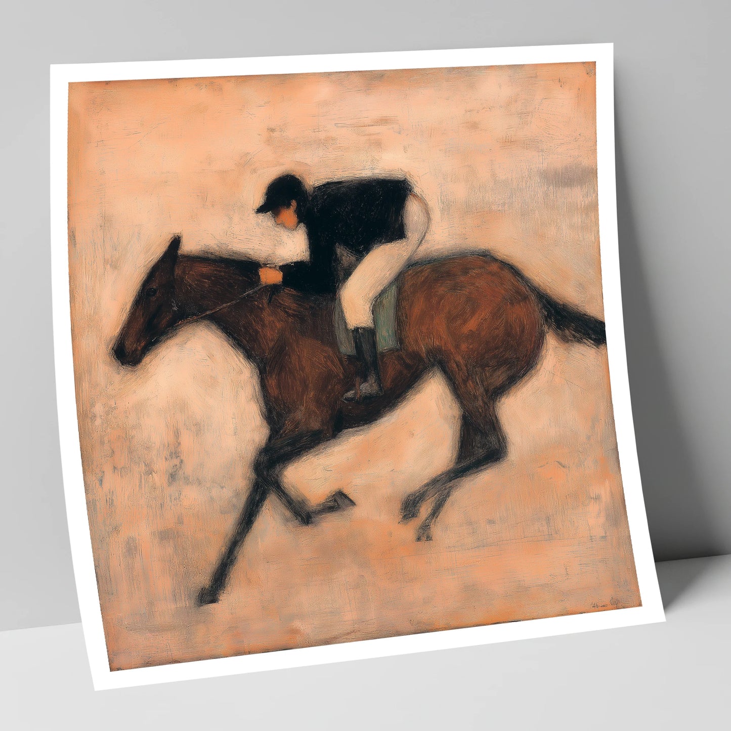 Flight of the Bay racing horse art print