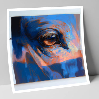 Soulful Azure Gaze horse portrait art print