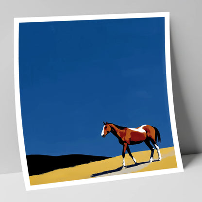 The Cobalt Horizon horse landscape art print