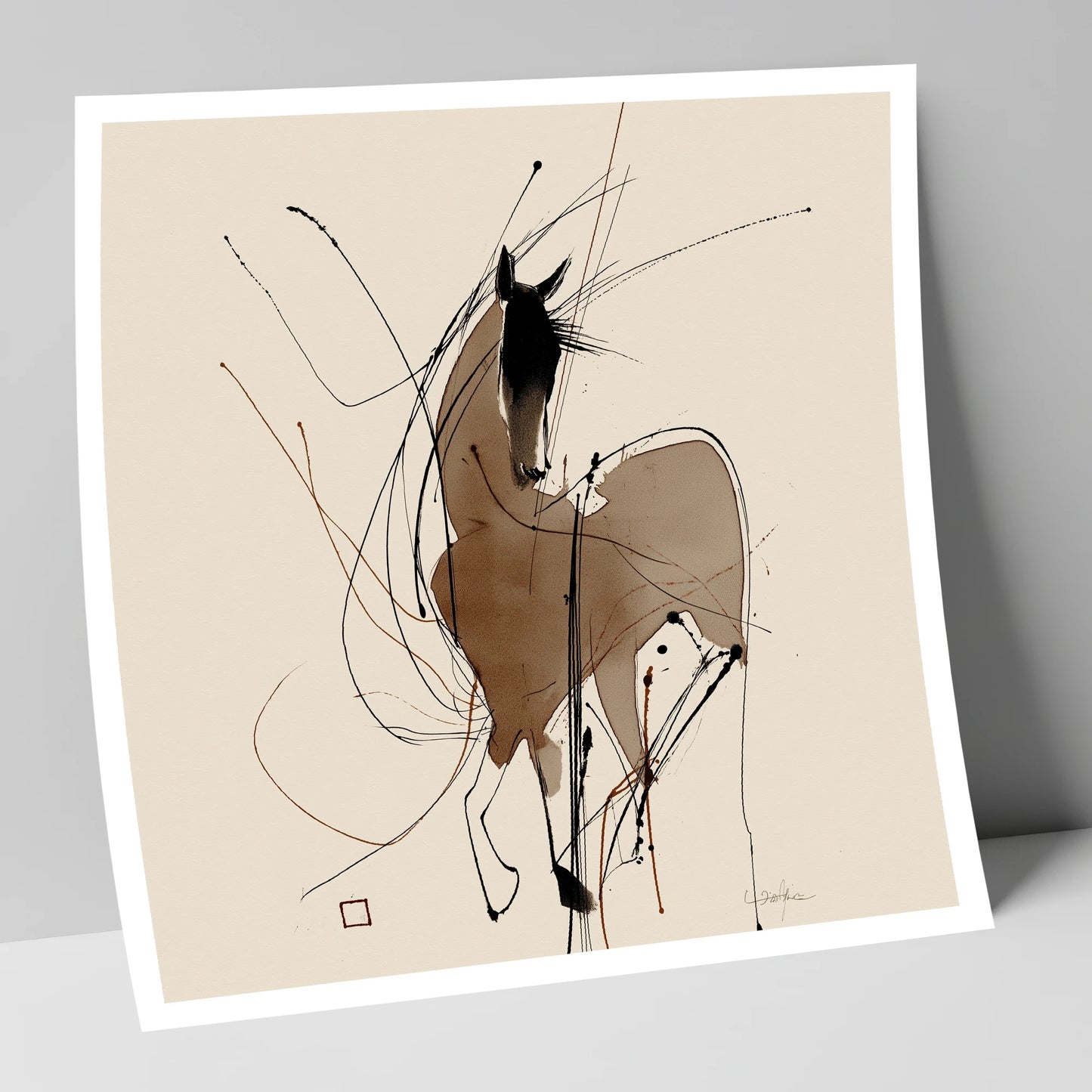 Dynamic Equine Silhouette horse portrait art print