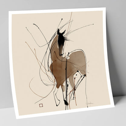 Dynamic Equine Silhouette horse portrait art print