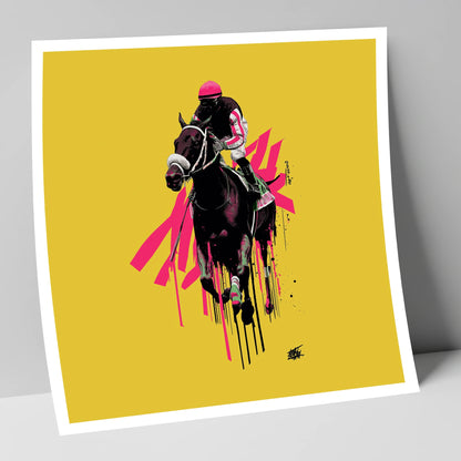 Neon Gallop racing horse art print