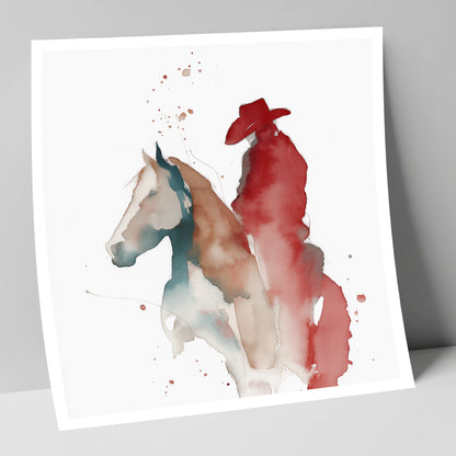 Crimson Western Spirit western horse art print