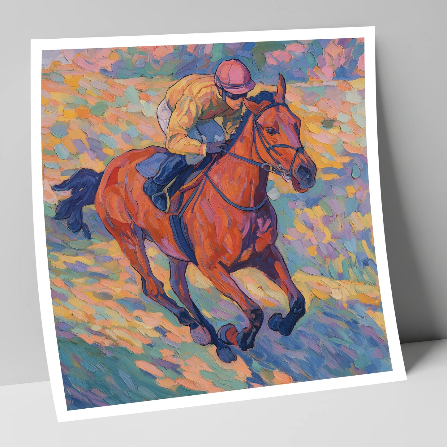 Vibrant Final Furlong racing horse art print