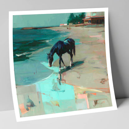 Coastal Solitude horse landscape art print