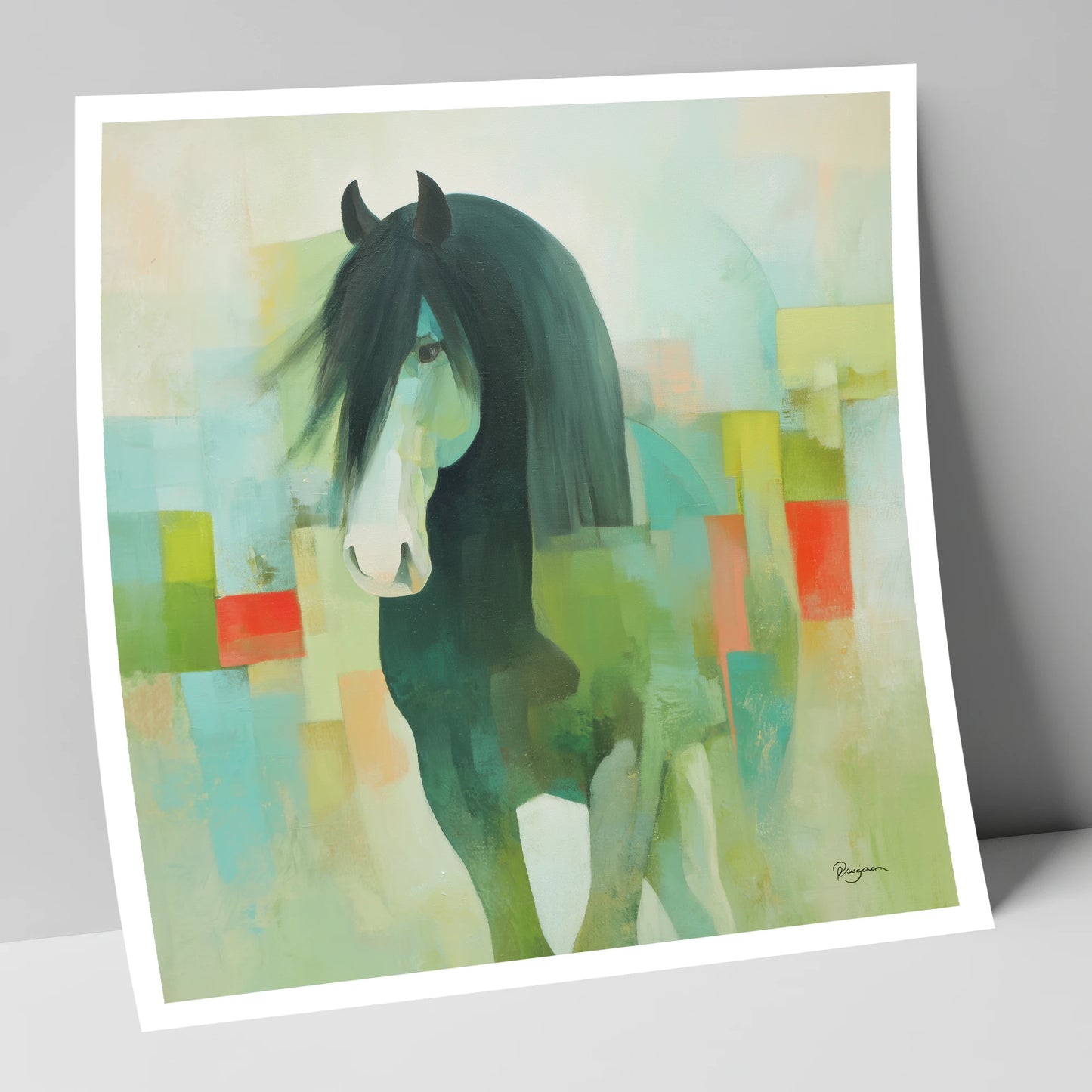 Geometric Equine Harmony horse breed art print