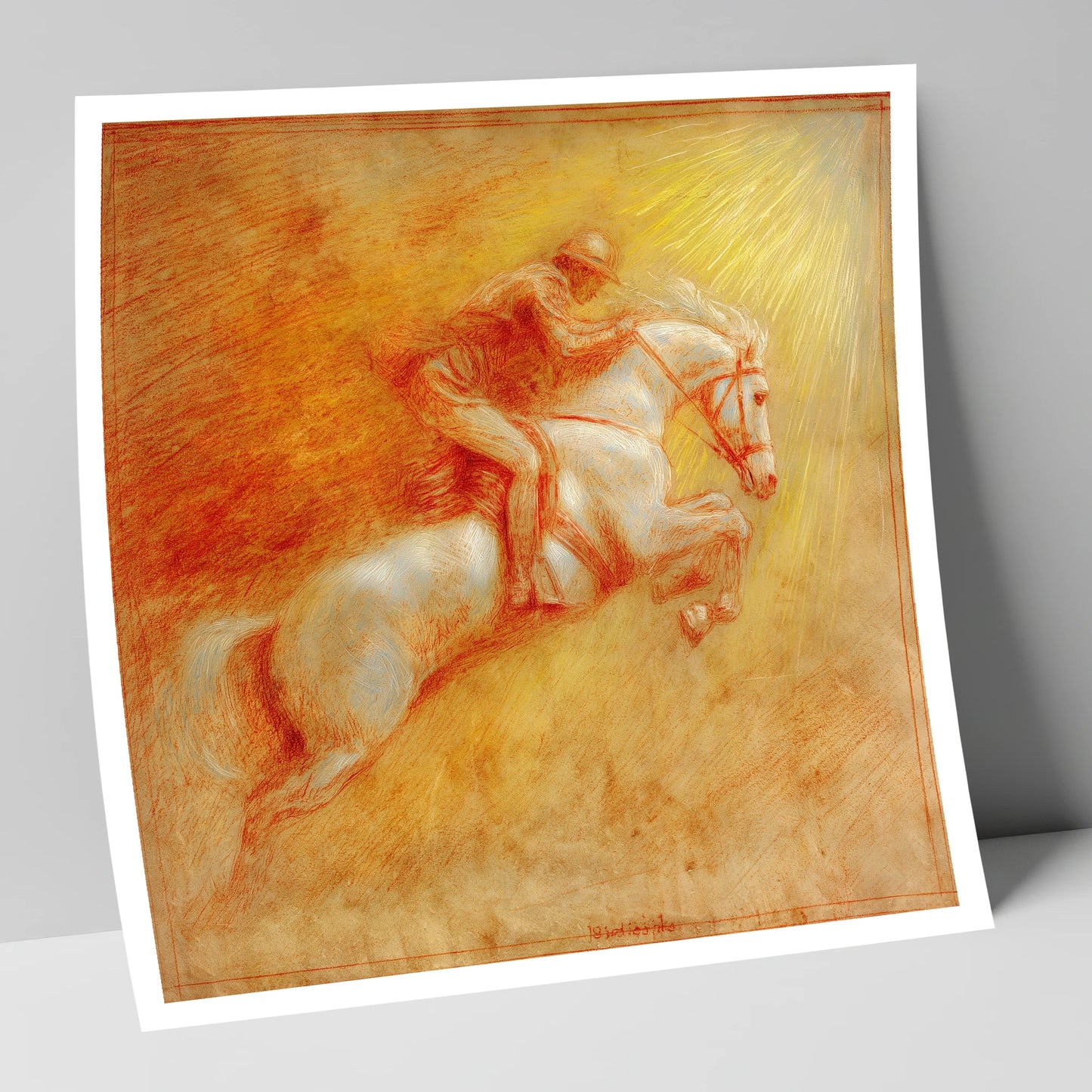 Ascent Into Light show jumping horse art print