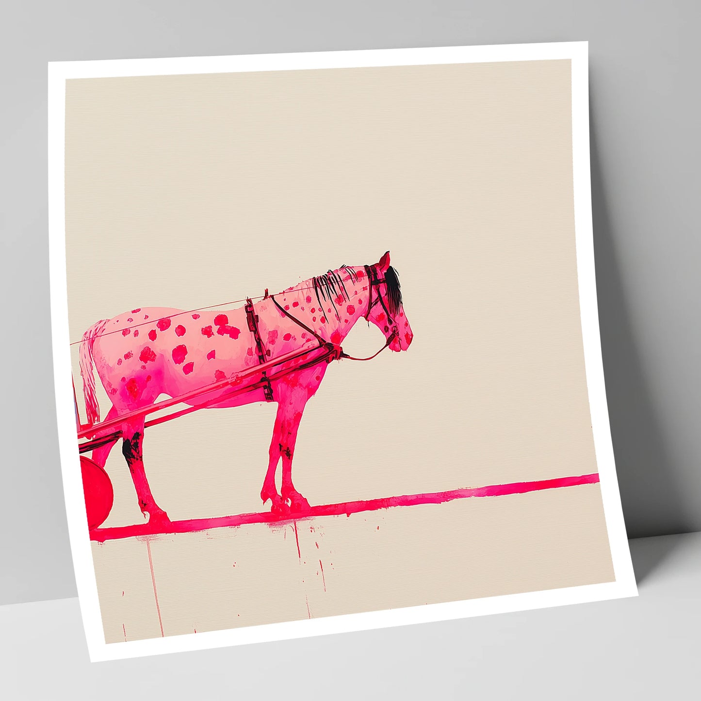 Vibrant Spotted Harness working horse art print