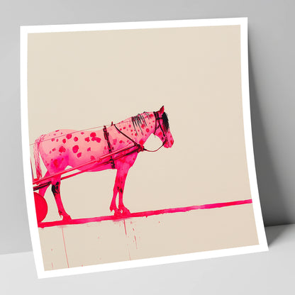 Vibrant Spotted Harness working horse art print