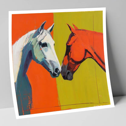 Vibrant Connection horse portrait art print