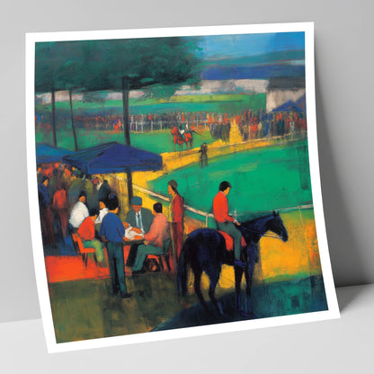 Anticipation at the Track racing horse art print