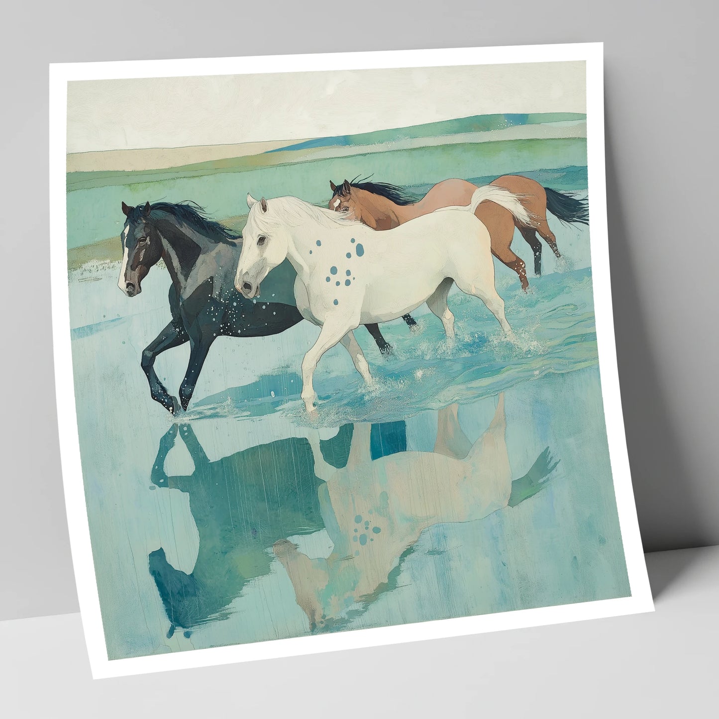 Tidal Canter wild horses art print