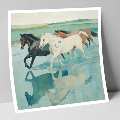 Tidal Canter wild horses art print