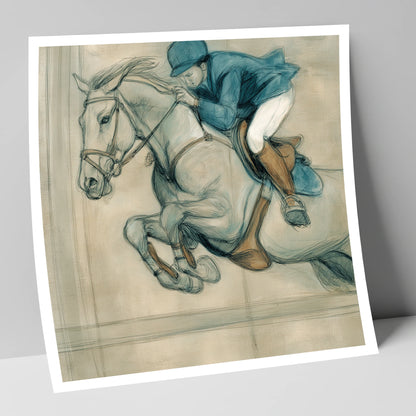 Suspended Flight show jumping horse art print