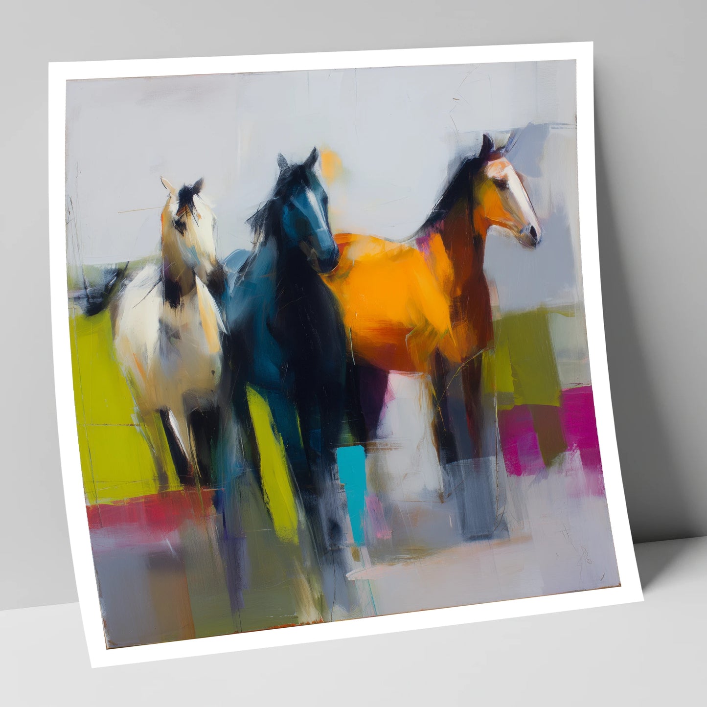 Vivid Equine Companions wild horses art print