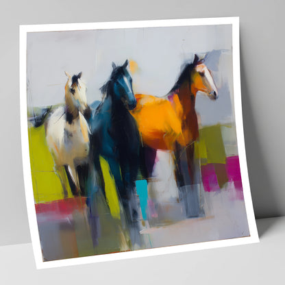 Vivid Equine Companions wild horses art print
