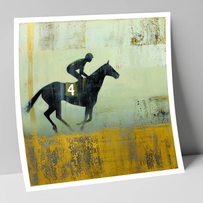 Gilded Number Four racing horse art print