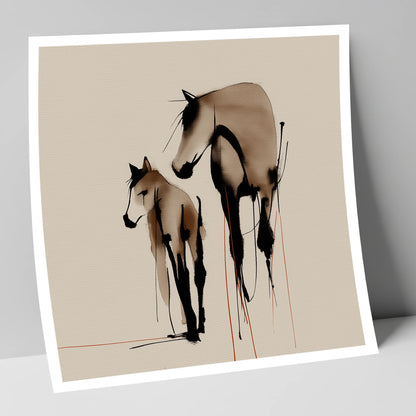 Quiet Devotion mare & foal art print