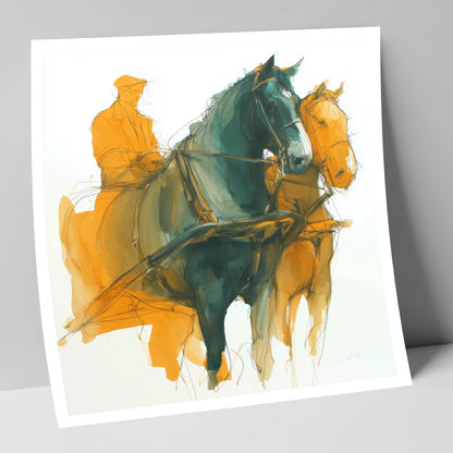 Harnessed Momentum working horse art print