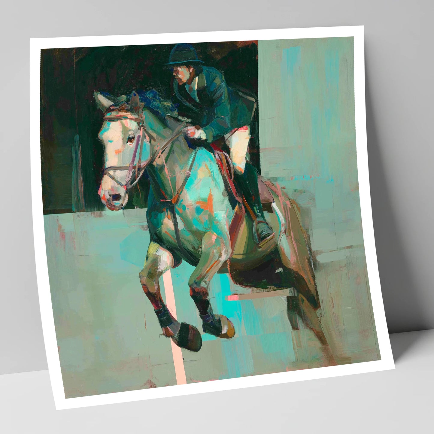 Suspended in Colour show jumping horse art print