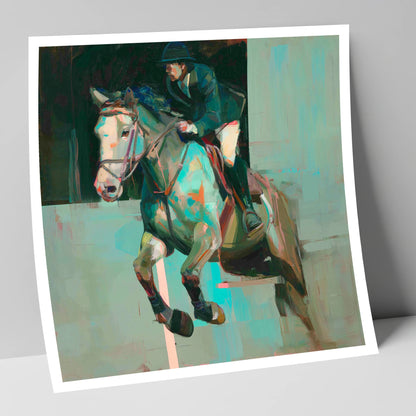 Suspended in Colour show jumping horse art print