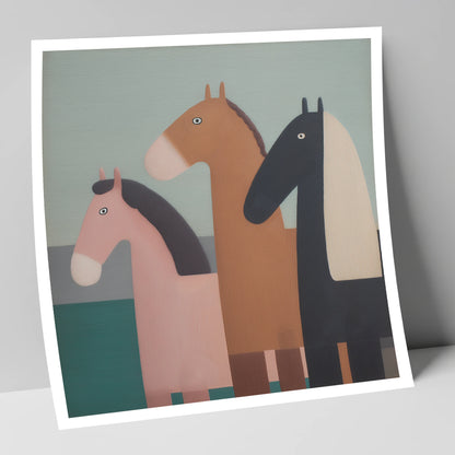 Muted Companions horse landscape art print